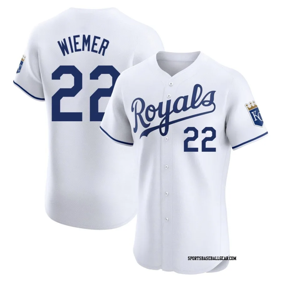 Joey Wiemer Men's Kansas City Royals White Elite Home Jersey