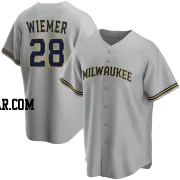 Joey Wiemer Men's Milwaukee Brewers Gray Replica Road Jersey