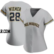 Joey Wiemer Women's Milwaukee Brewers Gray Authentic Road Jersey