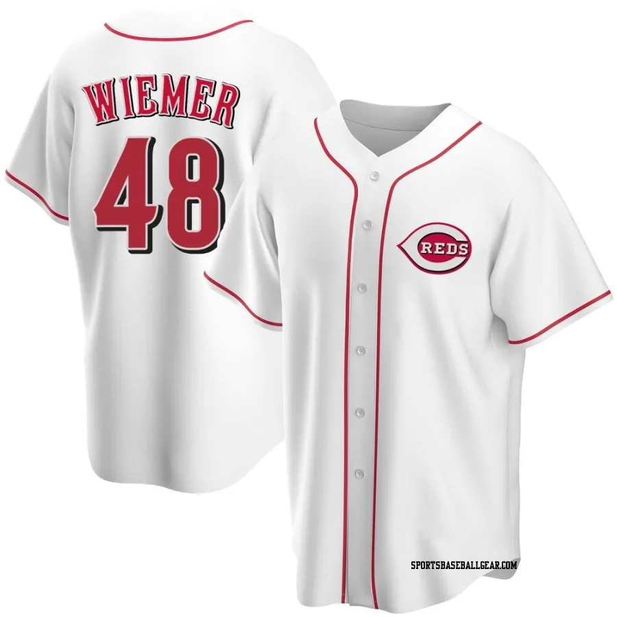 Joey Wiemer Youth Cincinnati Reds White Replica Home Jersey