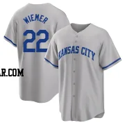 Joey Wiemer Youth Kansas City Royals Gray Replica 2022 Road Jersey