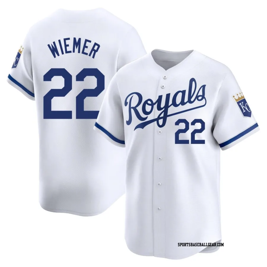 Joey Wiemer Youth Kansas City Royals White Limited Home Jersey