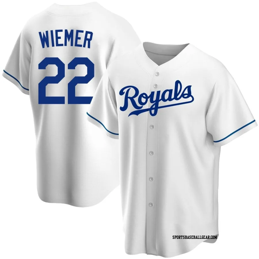 Joey Wiemer Youth Kansas City Royals White Replica Home Jersey