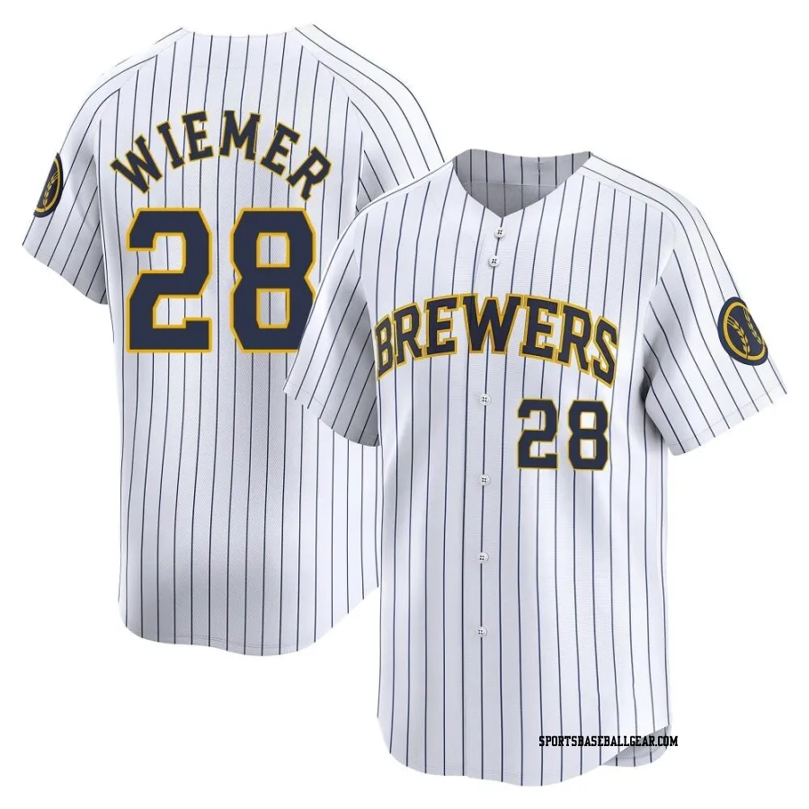 Joey Wiemer Youth Milwaukee Brewers White Limited Alternate Jersey