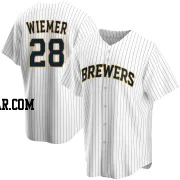 Joey Wiemer Youth Milwaukee Brewers White Replica Home Jersey