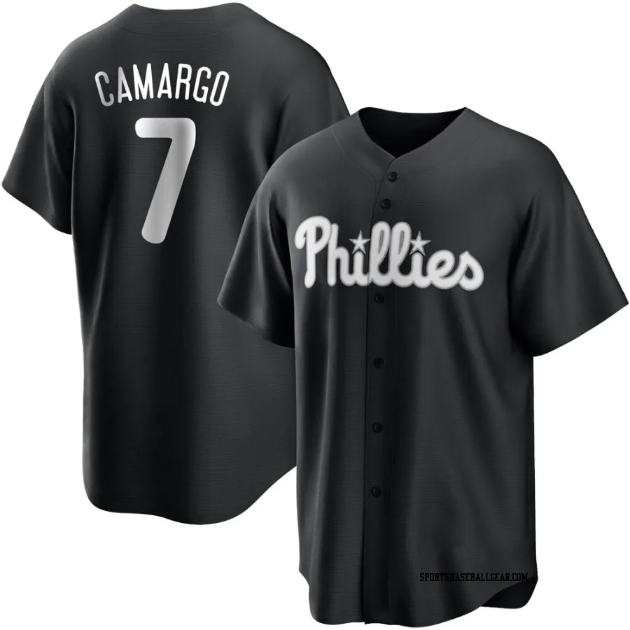 Johan Camargo Men's Philadelphia Phillies Black/White Replica Jersey