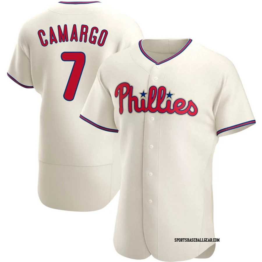 Johan Camargo Men's Philadelphia Phillies Cream Authentic Alternate Jersey