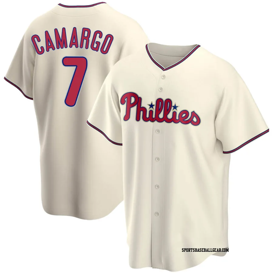 Johan Camargo Men's Philadelphia Phillies Cream Replica Alternate Jersey