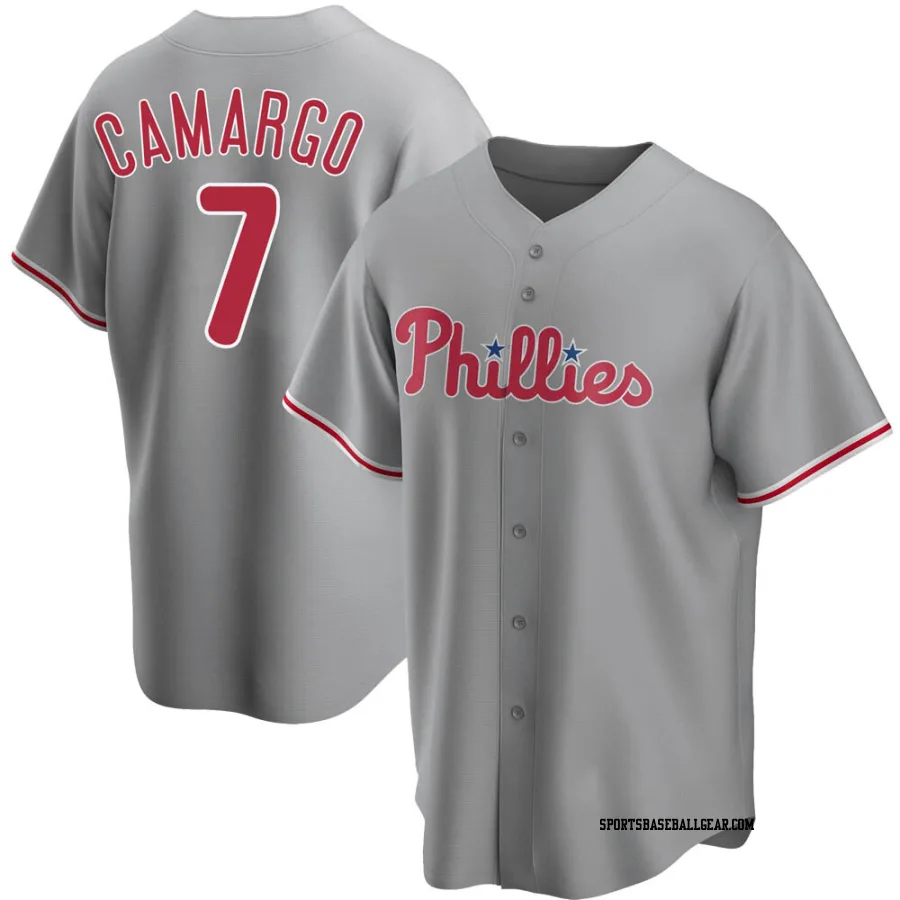 Johan Camargo Men's Philadelphia Phillies Gray Replica Road Jersey