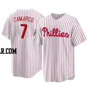 Johan Camargo Men's Philadelphia Phillies White Replica 2022 World Series Home Jersey