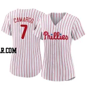 Johan Camargo Women's Philadelphia Phillies White Authentic 2022 World Series Home Jersey