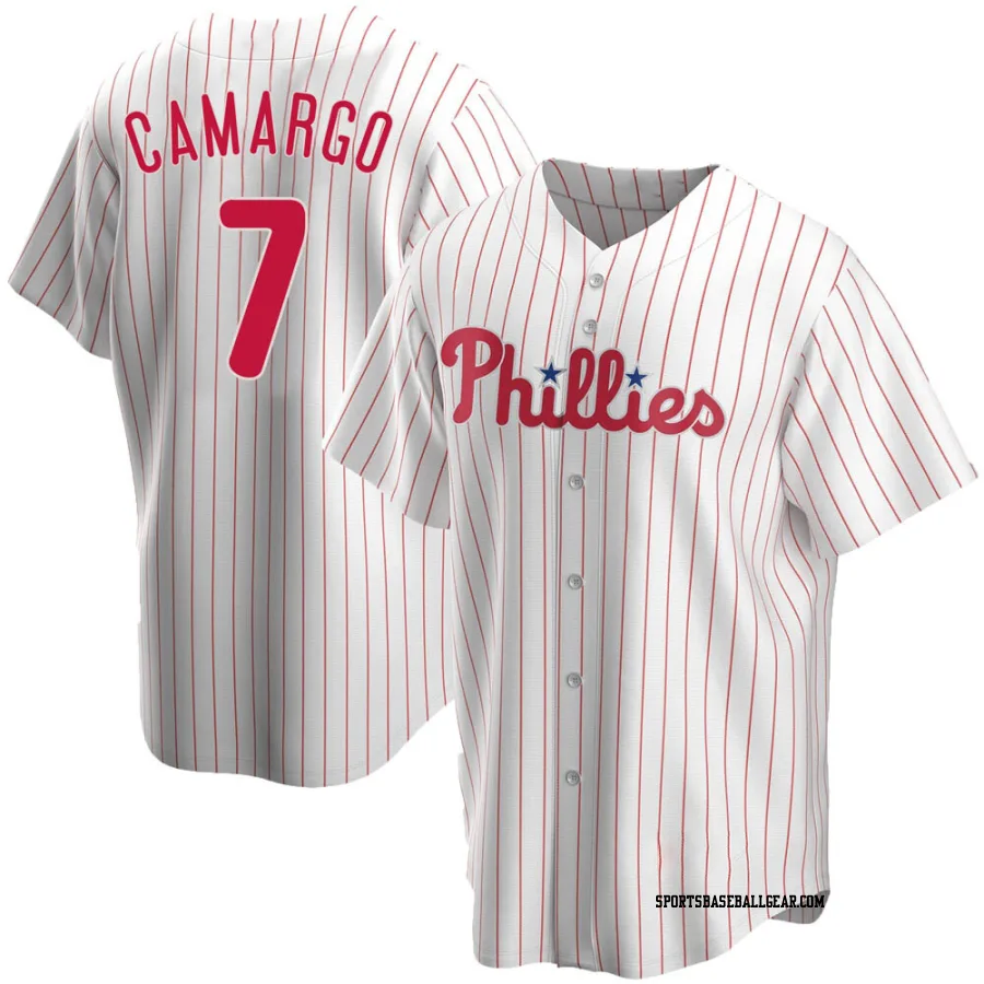 Johan Camargo Youth Philadelphia Phillies White Replica Home Jersey