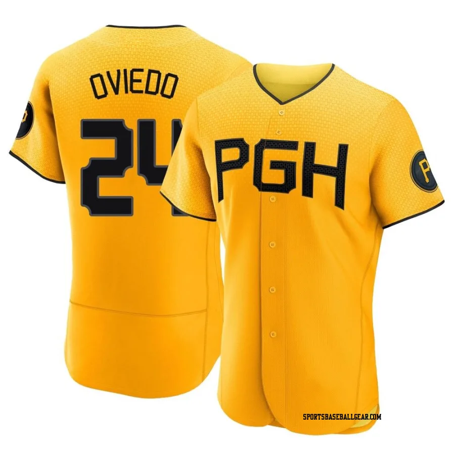 Johan Oviedo Men's Pittsburgh Pirates Gold Authentic 2023 City Connect Jersey