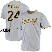 Johan Oviedo Men's Pittsburgh Pirates Gray Replica Road Jersey