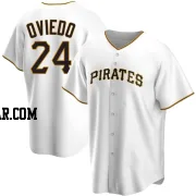 Johan Oviedo Men's Pittsburgh Pirates White Replica Home Jersey