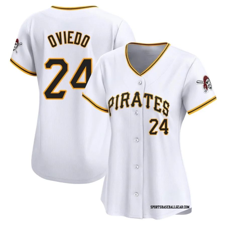 Johan Oviedo Women's Pittsburgh Pirates White Limited Home Jersey