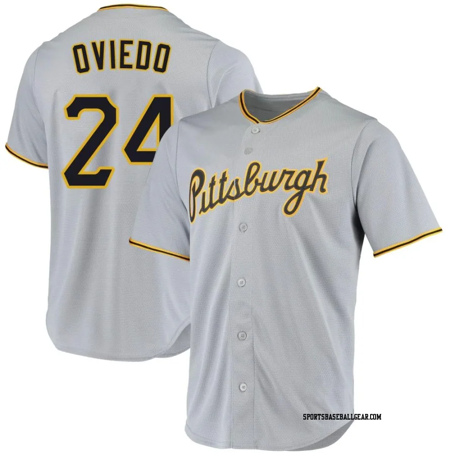 Johan Oviedo Youth Pittsburgh Pirates Gray Replica Road Jersey