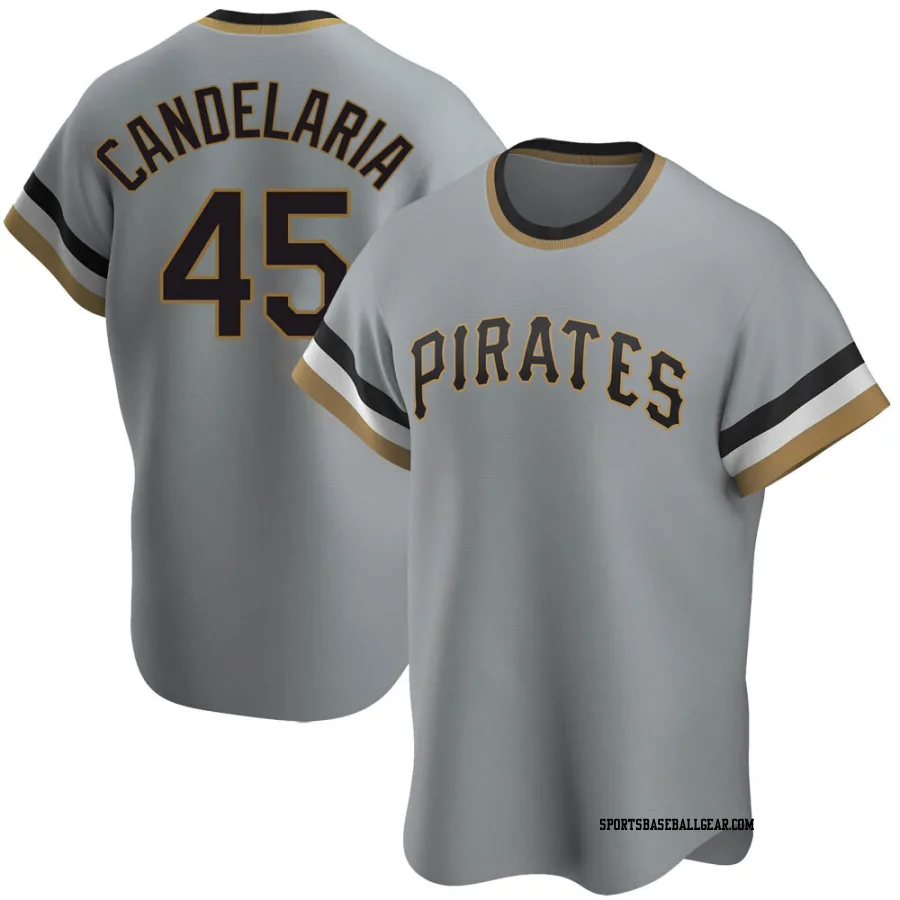 John Candelaria Men's Pittsburgh Pirates Gray Replica Road Cooperstown Collection Jersey