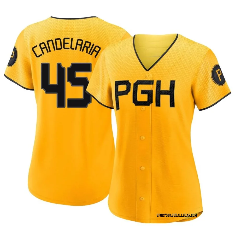 John Candelaria Women's Pittsburgh Pirates Gold Authentic 2023 City Connect Jersey