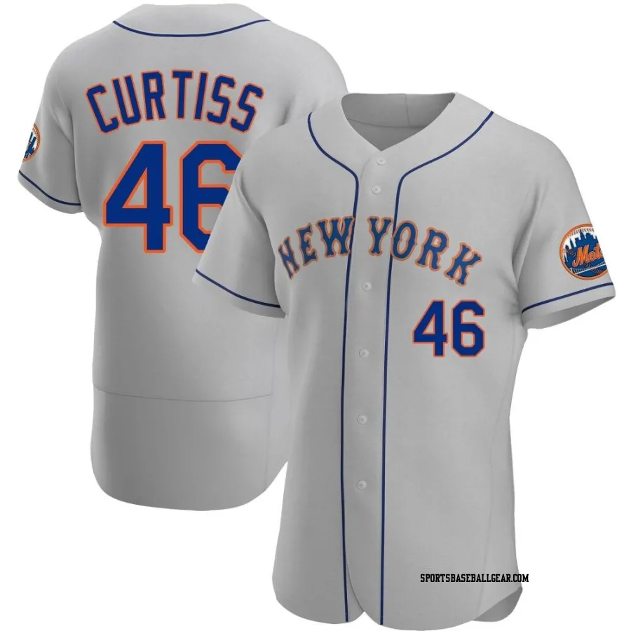 John Curtiss Men's New York Mets Gray Authentic Road Jersey