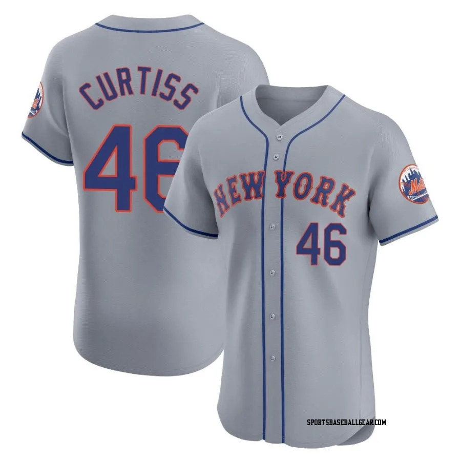 John Curtiss Men's New York Mets Gray Elite Road Jersey