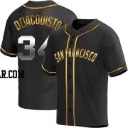 John D'acquisto Men's San Francisco Giants Black Golden Replica Alternate Jersey