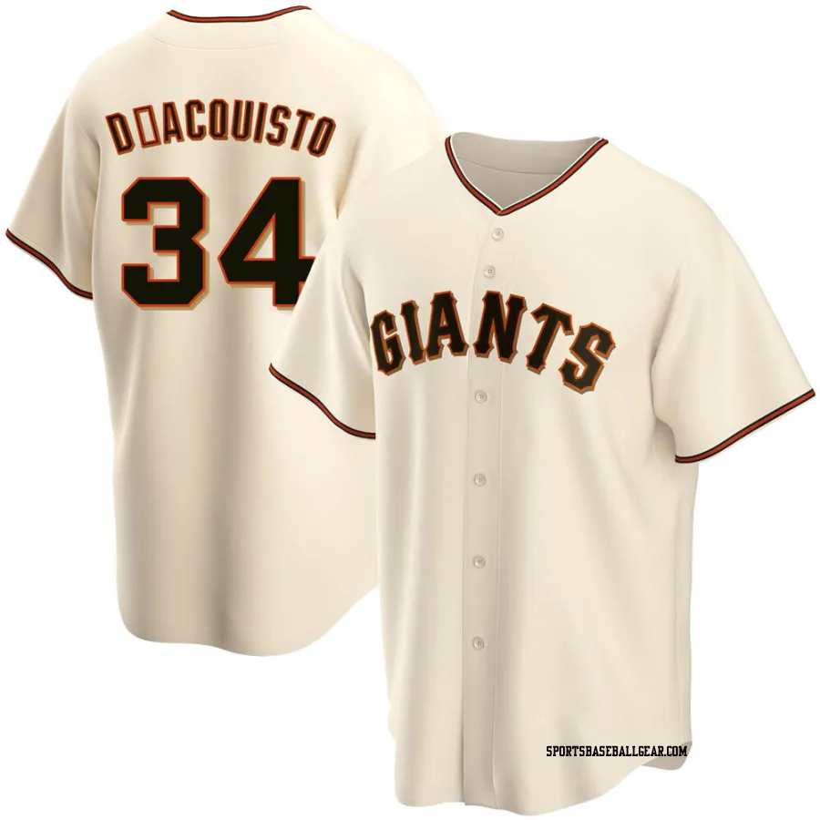 John D'acquisto Men's San Francisco Giants Cream Replica Home Jersey