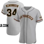 John D'acquisto Men's San Francisco Giants Gray Authentic Road Jersey