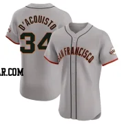 John D'acquisto Men's San Francisco Giants Gray Elite Road Jersey