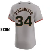 John D'acquisto Men's San Francisco Giants Gray Elite Road Jersey