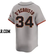 John D'acquisto Men's San Francisco Giants Gray Limited Away Jersey