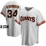 John D'acquisto Men's San Francisco Giants White Replica Home Cooperstown Collection Jersey