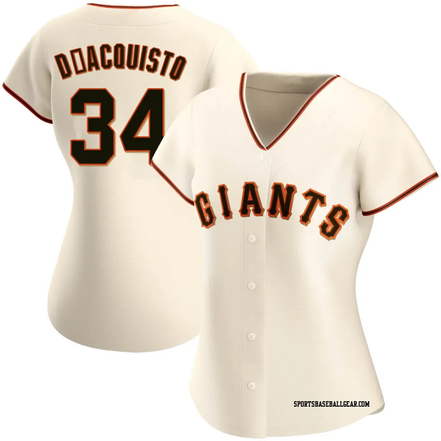 John D'acquisto Women's San Francisco Giants Cream Authentic Home Jersey