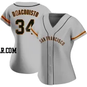 John D'acquisto Women's San Francisco Giants Gray Authentic Road Jersey