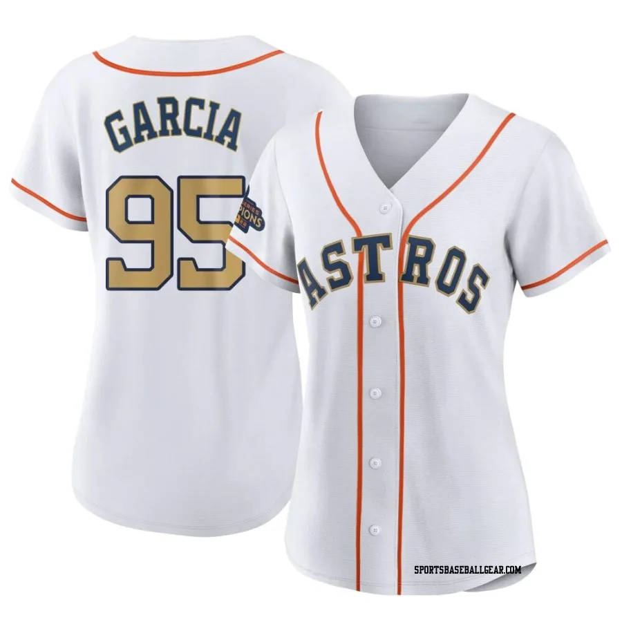 John Garcia Women's Houston Astros Gold Replica White 2023 Collection Jersey