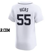 John Hicks Men's Detroit Tigers White Elite Home Jersey