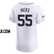 John Hicks Men's Detroit Tigers White Elite Home Patch Jersey