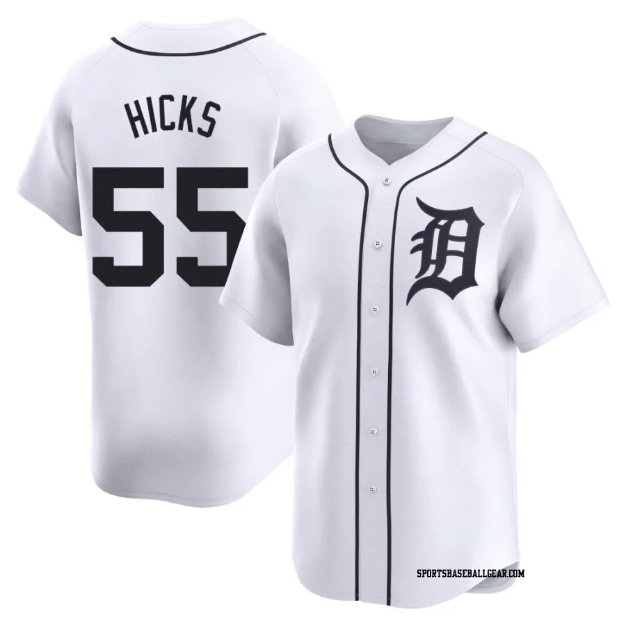 John Hicks Youth Detroit Tigers White Limited Home Jersey