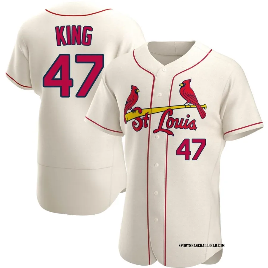 John King Men's St. Louis Cardinals Cream Authentic Alternate Jersey