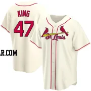 John King Men's St. Louis Cardinals Cream Replica Alternate Jersey