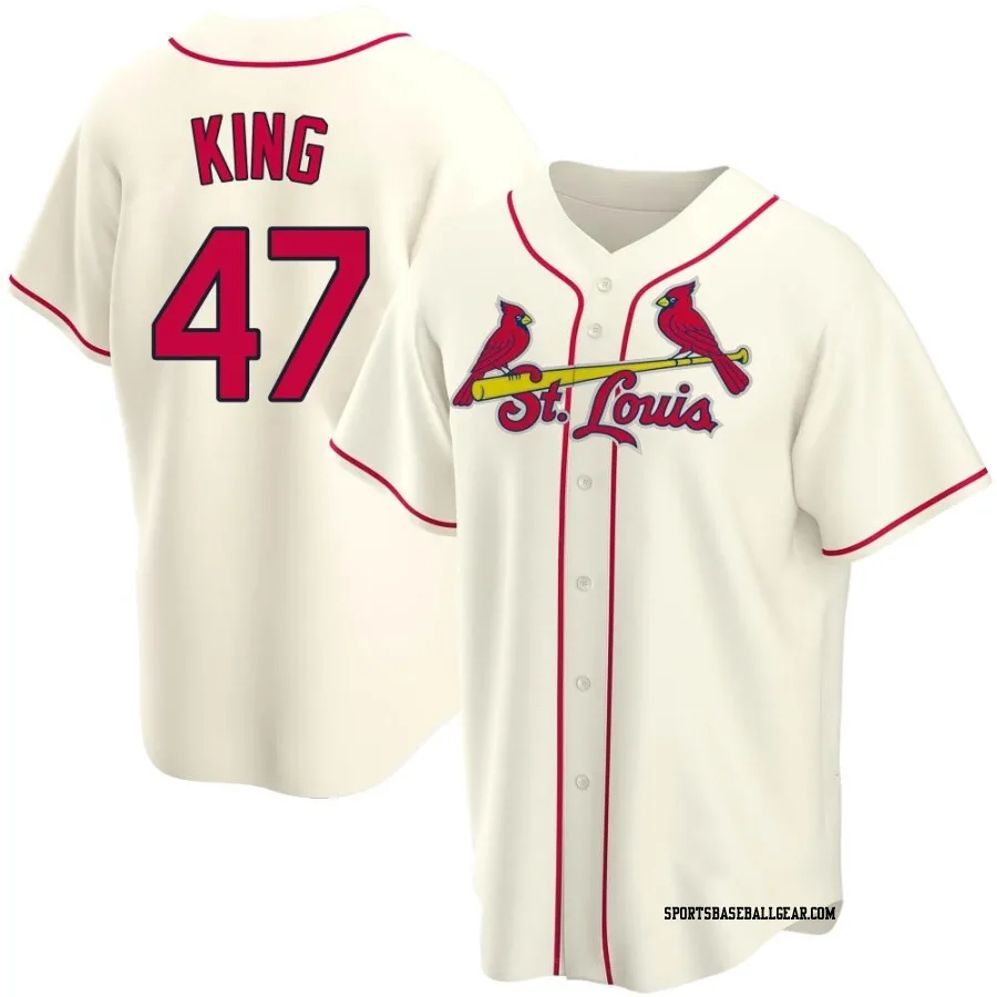 John King Men's St. Louis Cardinals Cream Replica Alternate Jersey