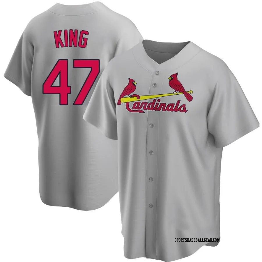 John King Men's St. Louis Cardinals Gray Replica Road Jersey