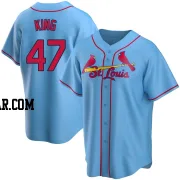 John King Men's St. Louis Cardinals Light Blue Replica Alternate Jersey