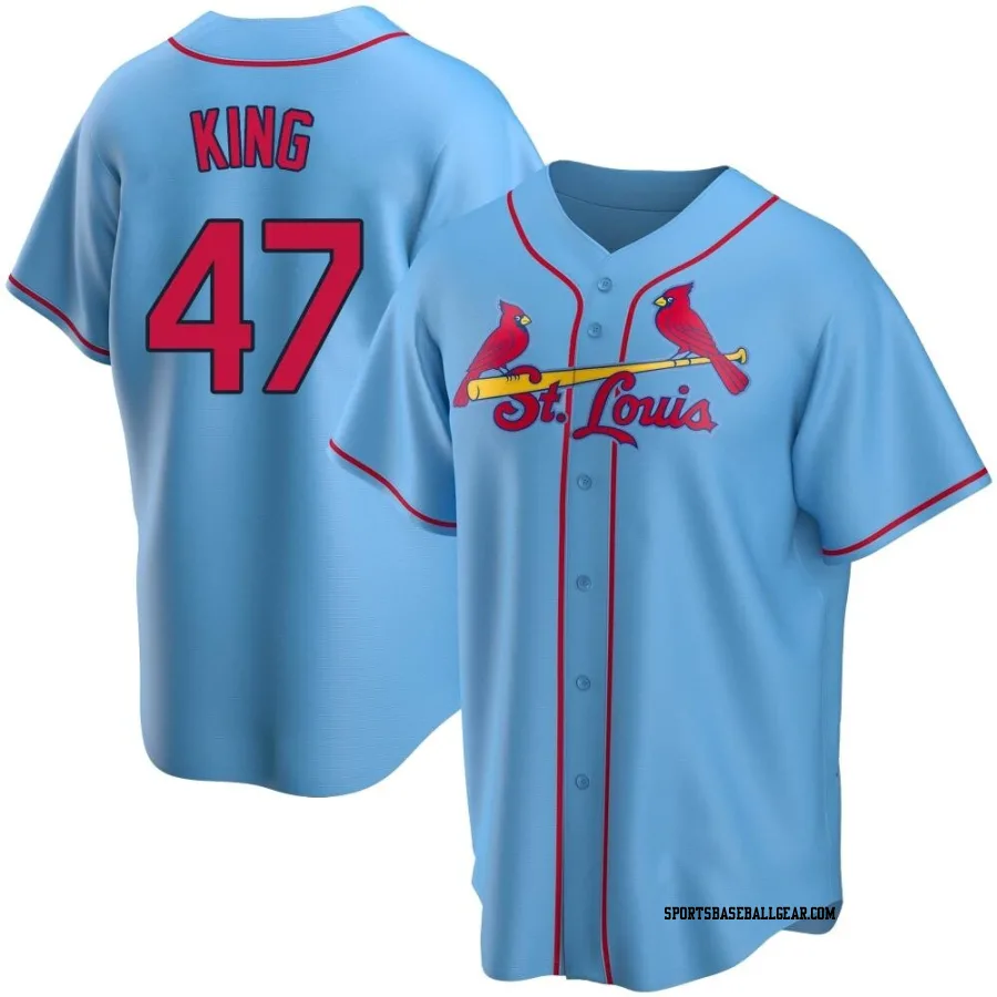 John King Men's St. Louis Cardinals Light Blue Replica Alternate Jersey