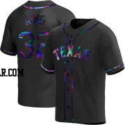 John King Men's Texas Rangers Black Holographic Replica Alternate Jersey