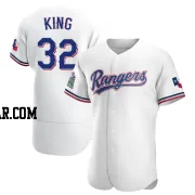 John King Men's Texas Rangers White Authentic Home Jersey