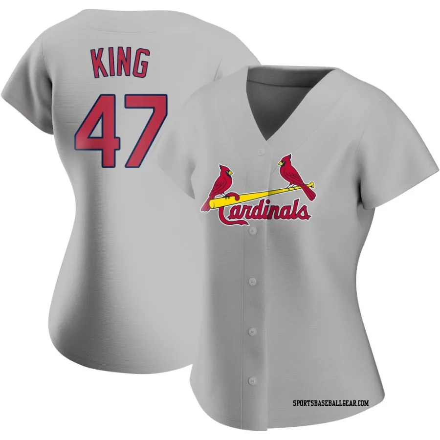 John King Women's St. Louis Cardinals Gray Authentic Road Jersey