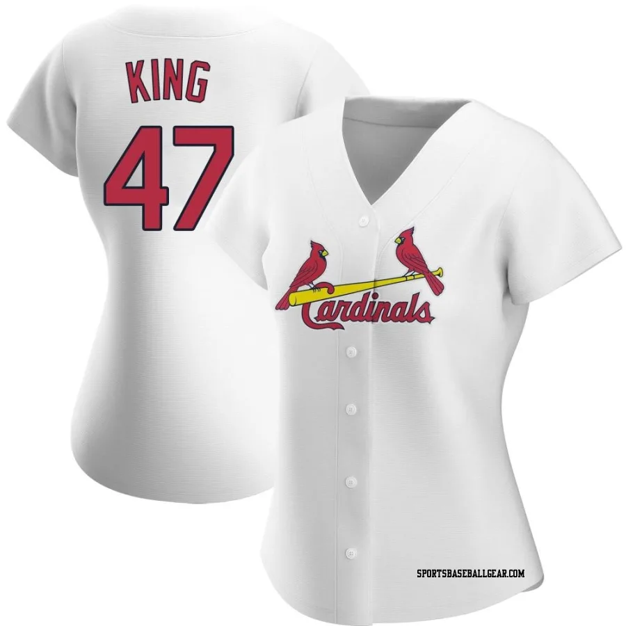 John King Women's St. Louis Cardinals White Replica Home Jersey