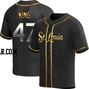 John King Youth St. Louis Cardinals Black Golden Replica Alternate Jersey