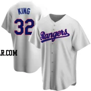 John King Youth Texas Rangers White Replica Home Cooperstown Collection Jersey